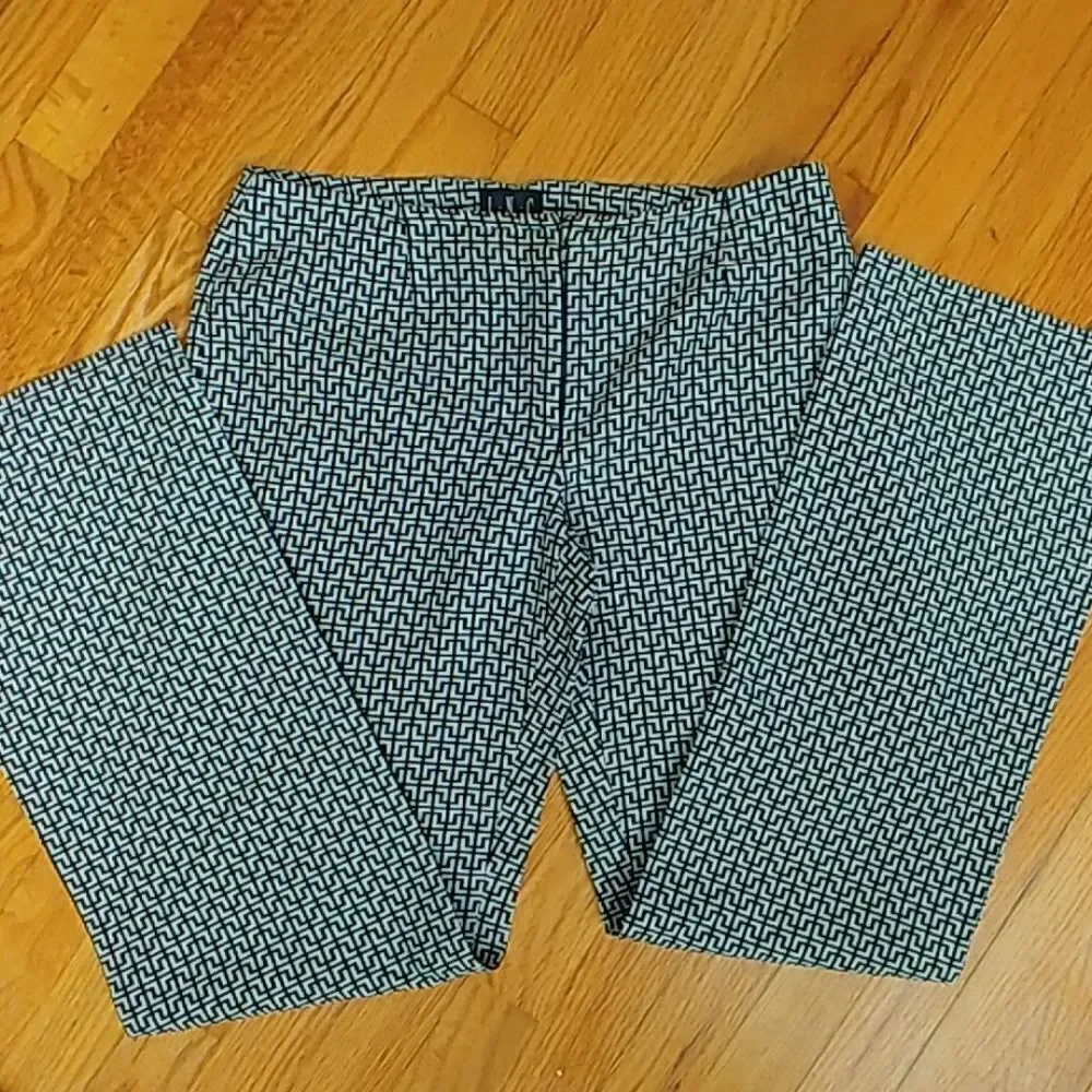 I*N*C Mod Boho Black White Silk Geometric Pants